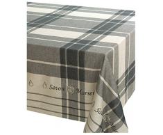 Tovaglia in jacquard e Teflon, motivo: Savon de Marseille, 100% cotone, grigio, 170 x 250 cm