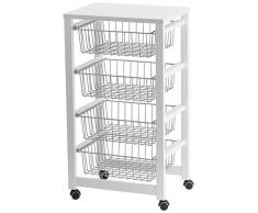 Arredamenti Italia AR_IT - 515 GINGERONE carrello cucina con piano Finitura bianco