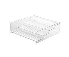 InterDesign Linus Portaspezie 4 Ripiani, Plastica, Trasparente, 28x27.5x9 cm
