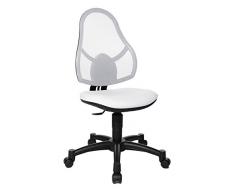 Topstar 71430S03 - Sedia girevole per bambini Open Art, rivestimento in tessuto, colore: bianco