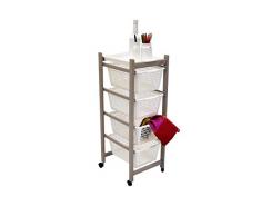 Valdomo 184/2/23 Carrello Portatutto da Cucina, Plastica, Tortora/Bianco