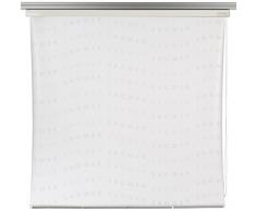 ECO-DuR 4024879003074 - Tenda a rullo per doccia, con contenitore per montaggio a soffitto, motivo con scritta Shower bianca