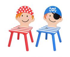 Set di 2 bambini sedie pirata