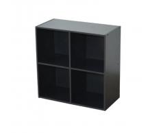 Alsapan - Scaffale cubico 2 x 2, in melamina, 61,5 x 61,5 x 29,5 cm, colore nero