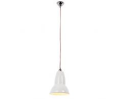 Anglepoise Duo - Lampade a sospensione con cavo con calza trecciata rossa, colore bianco alpino