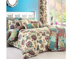 Dreams n Drapes, Biancheria per letto Super King size, incl. copripiumino e federe, Multicolore (Teal)