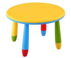 Mueblear 90048 - Tavolo rotondo per bambini, in plastica, 30 x 15 x 48 cm giallo