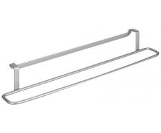 Metaltex Oasis - Porta asciugamani rivestito Polytherm, con ganci per mobiletto da bagno, colore argento