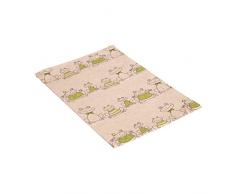 Vaitkute 216046 - Set di 2 asciugapiatti Frosch misto lino con stampa motivo: rane 50% lino e 50% cotone lavabili a 40º 240 g/ m2 47 x 70 cm colore: naturale/verde