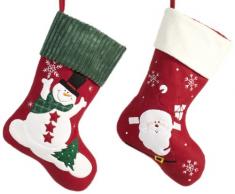 Brauns Heitmann 82121 - Coppia di calze di Natale, decorazione assortita con Babbo Natale o pupazzo di neve, 40 cm