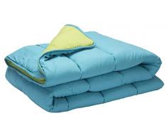 Pikolin Home - Piumino / trapunta in fibra, effeto piumino, autunno-inverno, 300 gr/m², 150 x 220 cm, letto da 80/90, colore turchese
