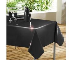 DECORLINE 140 x 240 cm, T %2FC Laquee Unie Tovaglia, colore: nero lucido, colore: nero