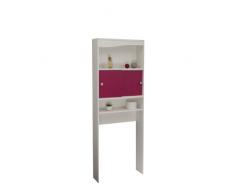 Symbiosis - 6090A2136A17 Mobiletto ponte per WC o lavatrice; bianco / fucsia