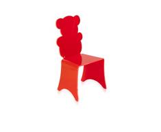 Iplex Design Yogi Chair Sedia per Bambini in Plexiglass Fluorescente, Rosso Fluo