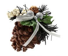 WeRChristmas ornamenti pigna, decorazione di Natale, 5 pezzi, nero / argento