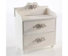 CASSETTIERA MINI MDF SHABBY BIANCA BEIGE 30X14H35
