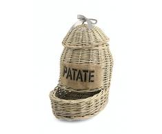 Villa d’Este Home Tivoli Intreccio Cesto Porta Patate, Vimini, Marrone, 24 cm