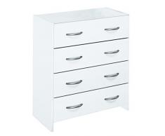 13Casa city a9 cassettiera 4 cassetti. dim. 60,7*30,9*70,3h cm. truciolare. bianco.
