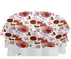 Tovaglia cristal rotonda FRUIT rossa 160 cm