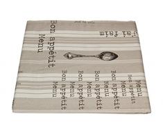 Campagne Table Linen - Tovaglia, motivo: menu e cucchiaino, colore: grigio