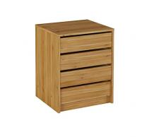 Meka-Block - K-9463N, Cassettiera con 4 cassetti, colore: Noce