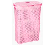 Curver 206870 - Cesto per biancheria in polipropilene aspetto vimini, 40 L