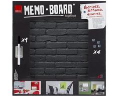 Brio 34557 Memo Board Lavagna Magnetica Pietra Nera 40 x 40 cm vetro nero 4 X 40 X 40 cm