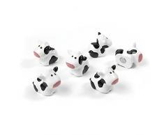 first4magnets Mucca assortiti Popolare Forma ufficio Magneti, Metallo, Argento, Set di 6