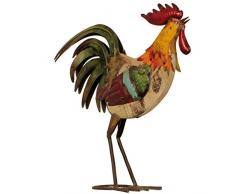 Carrick design metal Art Rooster scultura 37 x13 x 52 cm, multicolore