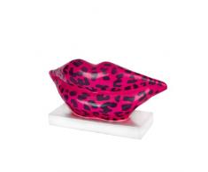 222/9971 Silea disegno del leopardo scultura in resina pelle delle labbra nere