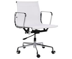 Lo+DeModa Screen Low Set di 2 Sedia da Ufficio, Alluminio/Screen, Screen Bianco, 78x65x13 cm