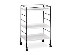 Relaxdays 10020476_46 Carrello per Cucina, Multiuso e Multi Funzione, 3 Ripiani, Personalizzabile, Multiuso e Versatile, 32 X 47 X 72 cm, Nero