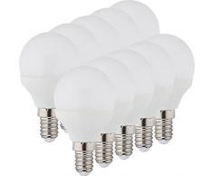 Luce Müller 400037 A+, set di 10 lampade LED a goccia Essentials sostituisce 25 W, plastica, 3 watt, E14, bianco, 4,5 x 4,5 x 7,8 cm.