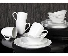Creative Tops-Set da giardino Bistro, Set servizio da tavola, in porcellana, colore: bianco, 16 pezzi