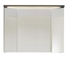 trendteam ado50821 armadietto per bagno con specchio XXL con illuminazione fumo argento, 96 x 73 x 22 cm