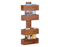 Soggiorni Ling WL1, 533 legno Sheesham massiccio scaffale giornale supporto 30 x 10 cm