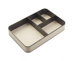 InterDesign Lauren Vassoio Organizzatore Scrivania Ufficio per Calcolatrici, Plastica, Beige, 20.25x30.5x5 cm
