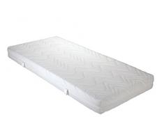 Interbett, Materasso in schiuma viscoelastica, a 7 zone, con fodera rimovibile, Bianco (Weiß), 90 x 200 cm