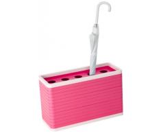 Qualy QL10028P - Portaombrelli per 10 ombrelli, in plastica, 50 x 20 x 30 cm, colore: rosa