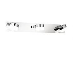 WOFI lampada da parete Spa-Line, 3 luci serie luce colore 3 x LED/3, 6 W, 8 x 11, 5 x 57 cm, 3000 K, 300 lm, classe di consumo energetico A + PLAFONIERA da bagno per Art, IP23, superficie cromata 4502.03.01.0044