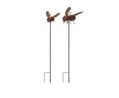 IMAX Abbott Bee Picchetto da giardino o decorazione da parete, Marrone, Set di 2