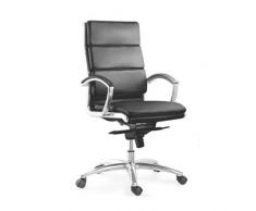 Lo+DeModa Cush Hide Back Set di 2 Sedia da Ufficio, Poliuretano, Ecopelle Nera, 78 x 66 x 22.4 cm