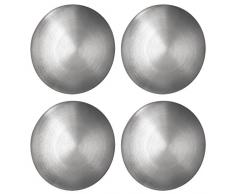 InterDesign Forma Magneti Rotondi da Frigorifero per Foto, Note - Set di 4, Acciaio Inox Spazzolato