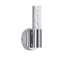 WOFI lampada da parete per Spa Line, a 1 luce serie Oasis colore 1 x LED/5 W, 10, 5 x 20, 5 x 20, 5 cm, 3000 K, 400 lm, classe di consumo energetico A + vetro acrilico con bollicine decorazione bagno protezione IP44, cromo 4500.01.01.0044