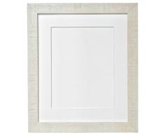 PER POSTA CORNICI 40 x 50 cm venosa profonda cornice bianca con vetro e plastica opaca per foto 15 x 25,4 cm, bianco sporco