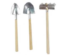 Craft outlet Inc Mini naturale attrezzi da giardino Set di 3, multicolore, 3 pezzi