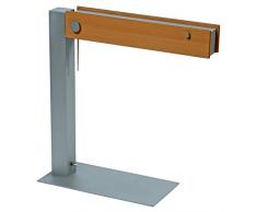 Alba Lampada da scrivania, metallo e legno, Banca Fluo Ufficio Metal Grey