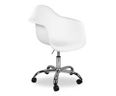 Lo+DeModa Pring Set di 2 Sedia per Ufficio, Polipropilene/Acciaio Cromato, Nero, 80x62.5x5 cm