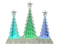 WeRChristmas – Decorazione musicale albero di Natale scena a LED che cambia colore, in acrilico, multicolore, 26 cm