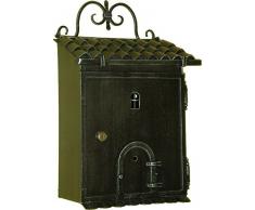 Lorenz Ferart 6016.0 Cassetta Posta, Ferro Battuto, Struttura Base Nero Sfumata a Mano, Argento